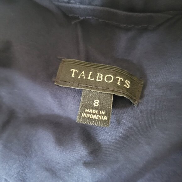 Talbots Women's Navy Button-Down Shirt Size 8 - Picture 3 of 5
